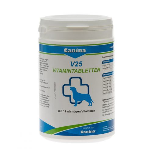 Canina V25 Vitamin Tablets - תוסף מולטי ויטמין עם 25 ויטמינים חשובים.
