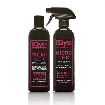 EQyss – שמפו ותרסיס מסייע לעור מגורה Micro – Tek Shampoo + Spray