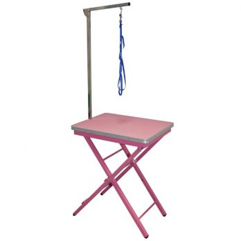 Show Tech – שולחן תערוכות קטן 60x45x73-82 ס”מ – ורוד