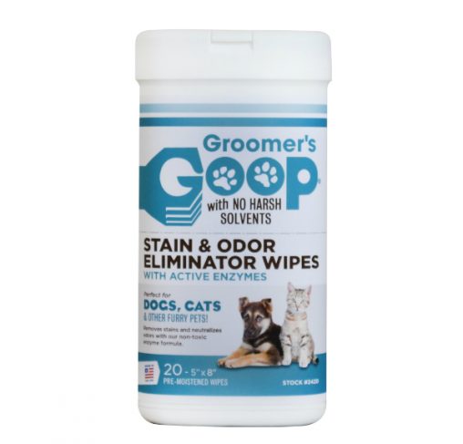 Groomer's Goop - מגבונים להסרת כתמים וריח עם אנזימים פעילים.