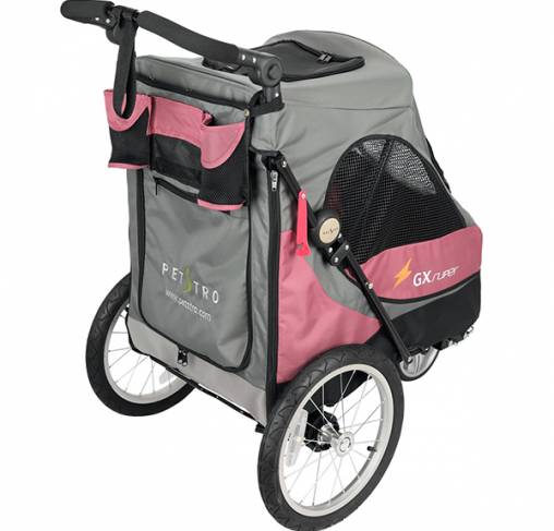 Petstro Safari - עגלה לכלבים 3 גלגלים Petstro 3-Wheel Buggy Grey/Pink - M