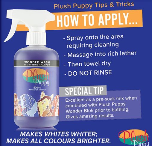 Plush Puppy - שמפו ללא שטיפה Wonder Wash Bathing Alternative - Self Rinsing Shampoo