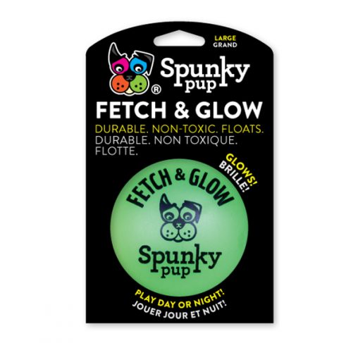 Spunky Pup - צעצוע זריקה כדור זוהר בחושך FETCH & GLOW