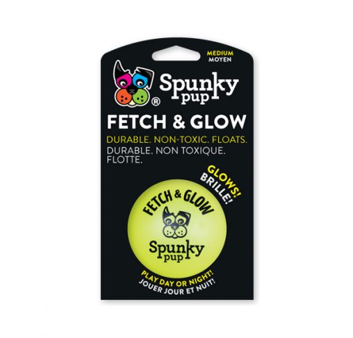 Spunky Pup - צעצוע זריקה כדור זוהר בחושך FETCH & GLOW