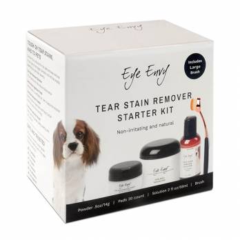 Eye Envy – סט סטרטר להסרת כתמי דמעות לכלבים + מברשת גדולה Dog Tear Stain Starter Kit + Large Powder Brush