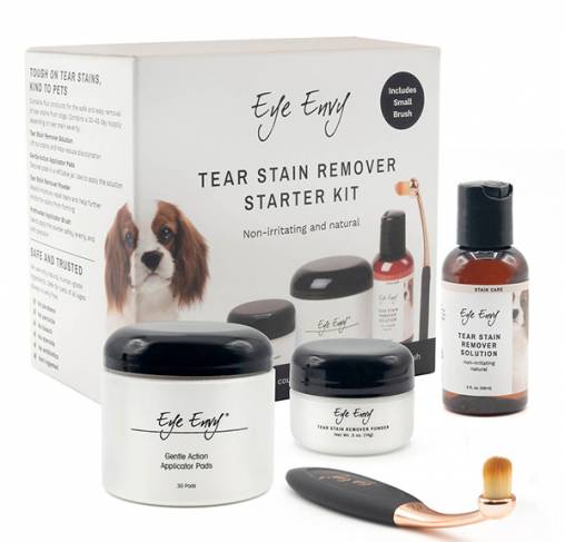 Eye Envy - סט סטרטר להסרת כתמי דמעות לכלבים + מברשת קטנה Dog Tear Stain Starter Kit + Small Powder Brush