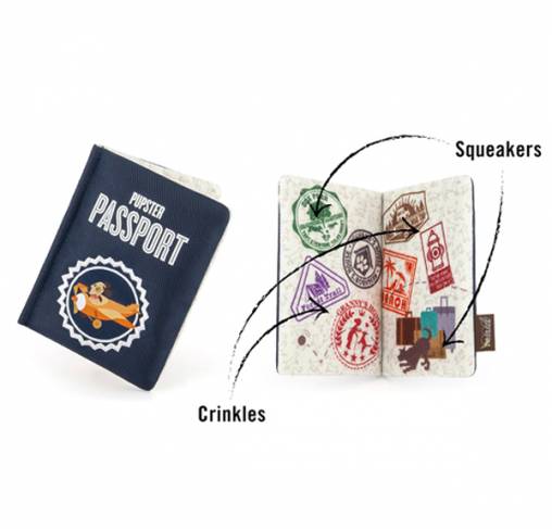 Pet Play - צעצוע בד בצורת דרכון - ECO Play Globetrotter Collection Passport