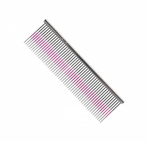 UTSUMI - מסרק מיוחד לניפוח וגזירת מספרים 13.3 ס"מ  - U&U Wide Quarter Pink Line