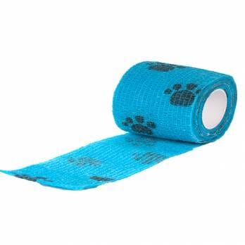 SHOW TECH – תחבושת נצמדת כחול עם כפות רגליים 7.5X4.5 ס”מ Self-Cling Bandage