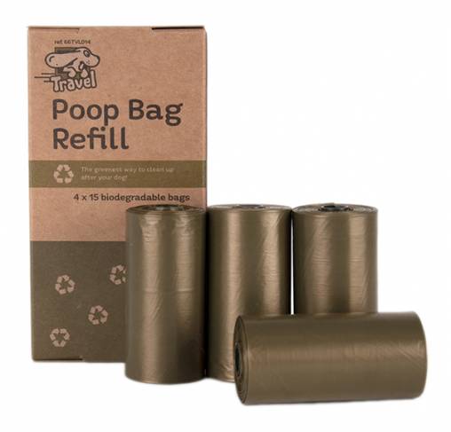TRAVEL - שקיות מתכלות לאיסוף צרכים - Poop Bag Refill holds 4x15 Bio Degradable bags 31X22cm