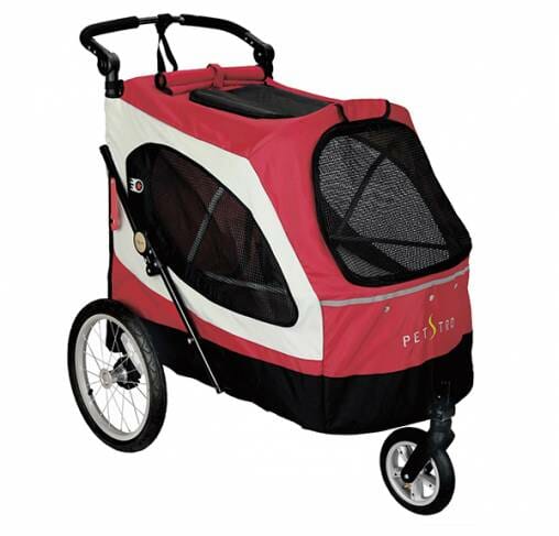 Petstro Safari - עגלה לכלבים 3 גלגלים Petstro Large 3-Wheel Buggy, Red/Grey