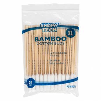 Show Tech  – מקלות במבוק לניקוי אוזניים Bamboo Cotton Buds 50 Pcs – XL