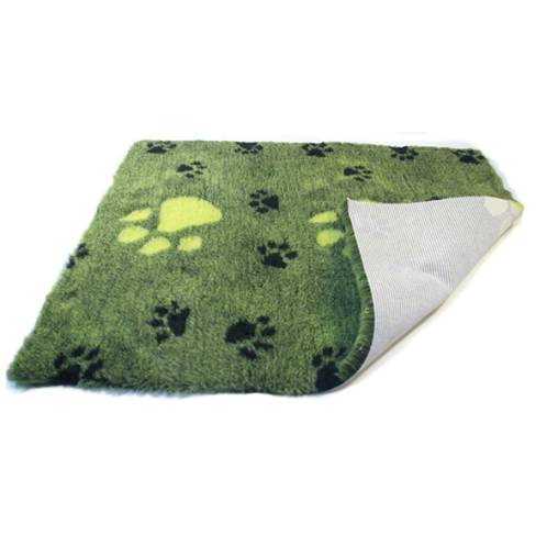 Vet Bedding - משטח רב תכליתי Green Large Lime Green Paw High Grade Bed Fleece for Pets
