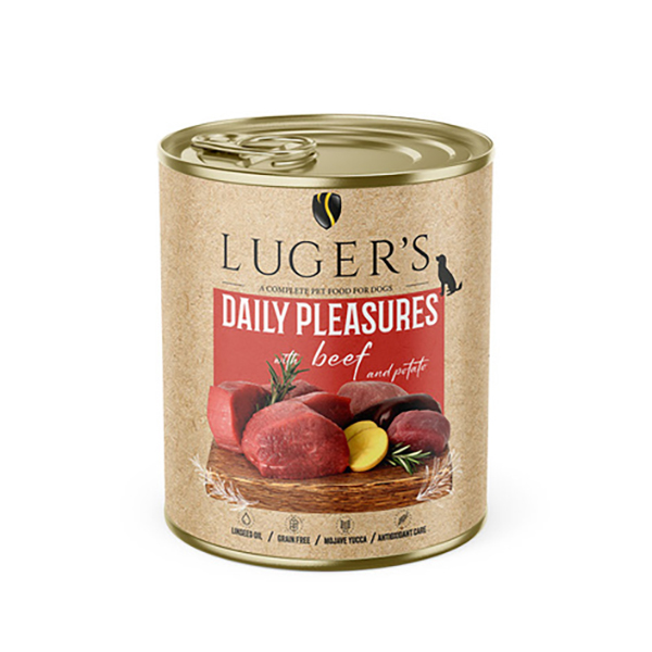 Luger's Daily Pleasures Wet Dog Food with Beef and Potato 800 g