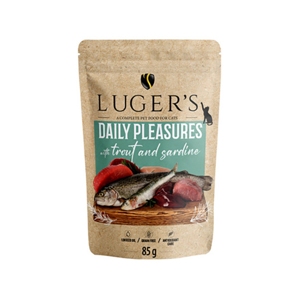 Luger's Daily Pleasures wet cat food with trout and sardine 85 g