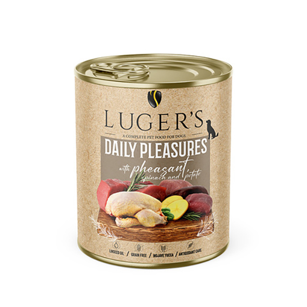 Luger's Daily Pleasures wet dog food with pheasant, spinach and potato 800 g