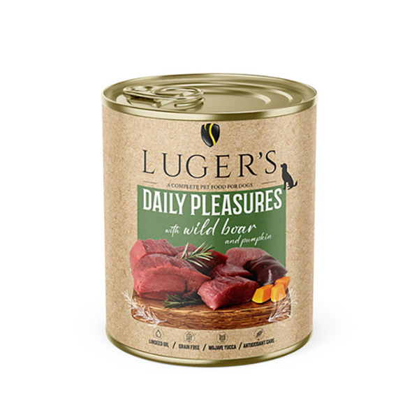 Luger's Daily Pleasures wet dog food with wild boar and pumpkin 800 g