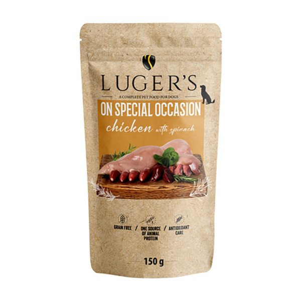 Luger's On Special Occasion wet dog food chicken with spinach 150 g